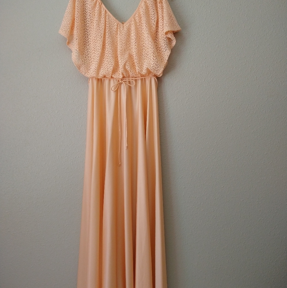 Vintage Ruffled Evening Gown
